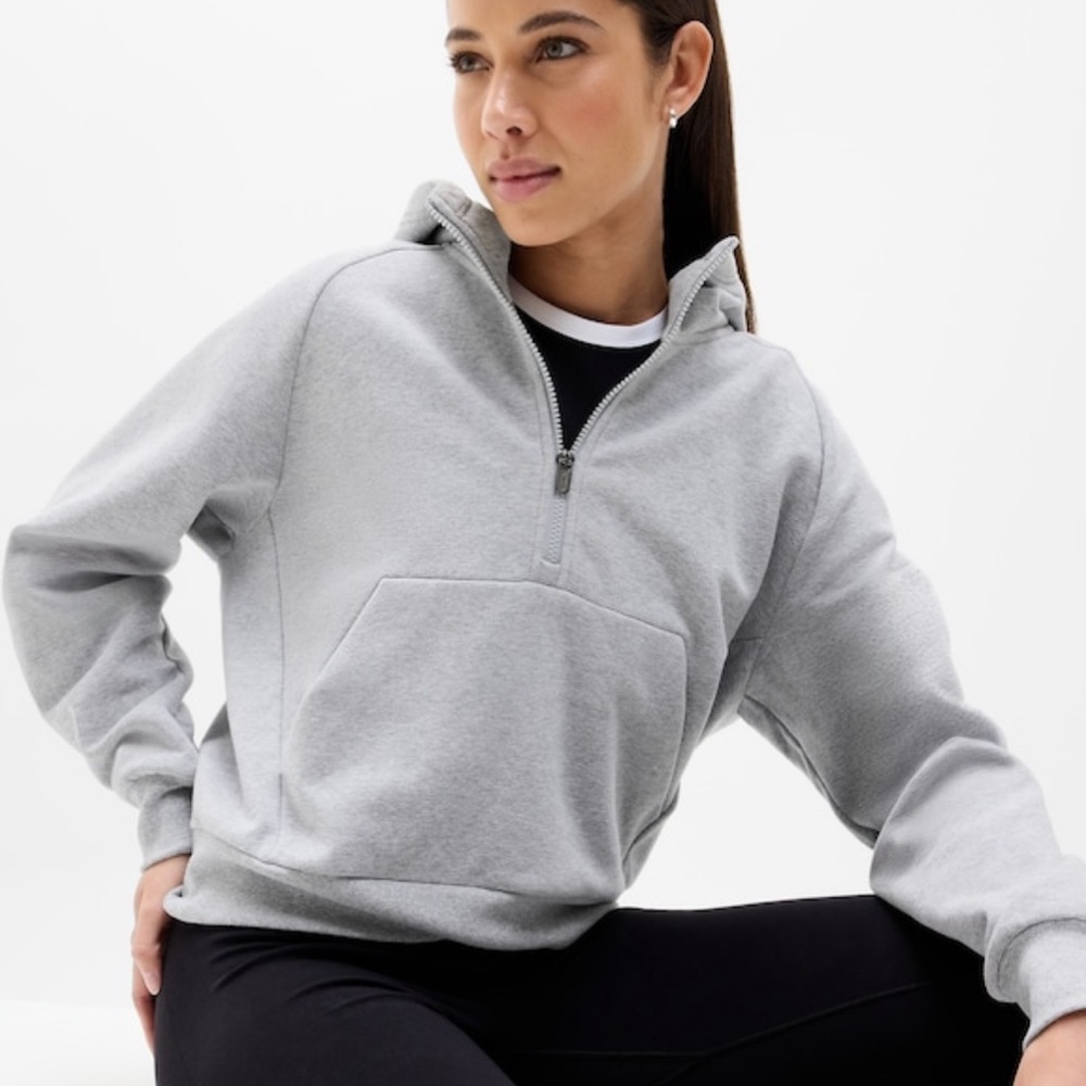 Athleta Forever Fleece half zip hoodie large tall